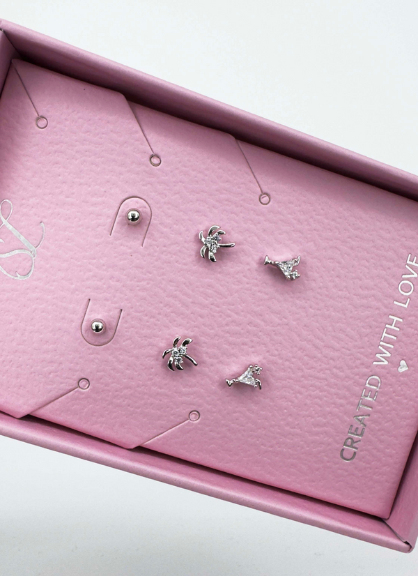 Smashed Lemon 60043 Set Van 925 En Oorknopjes Met Zirkoon Kristallen | Silver