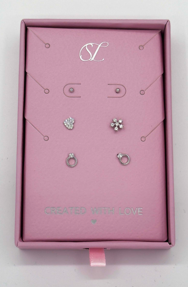 smashed lemon 60044 Set Van 925 En Oorknopjes Met Zirkoon Kristallen | Silver