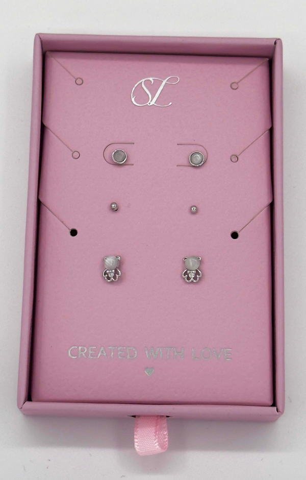 smashed lemon 60047 Set Van 925 En Oorknopjes Met Kattenoog Stenen | Silver