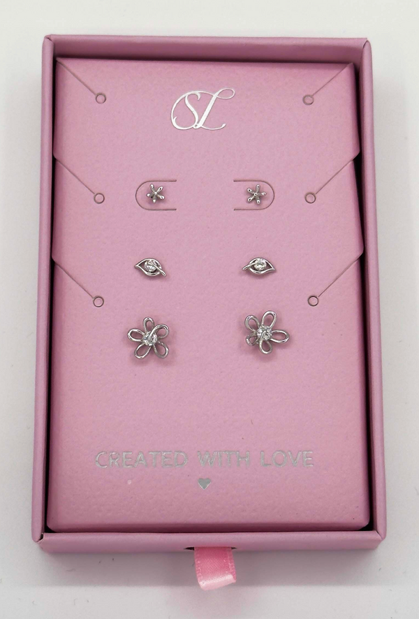 smashed lemon 60048 Set Van 925 En Bloem Oorknopjes Met Zirkoon Kristallen | Silver