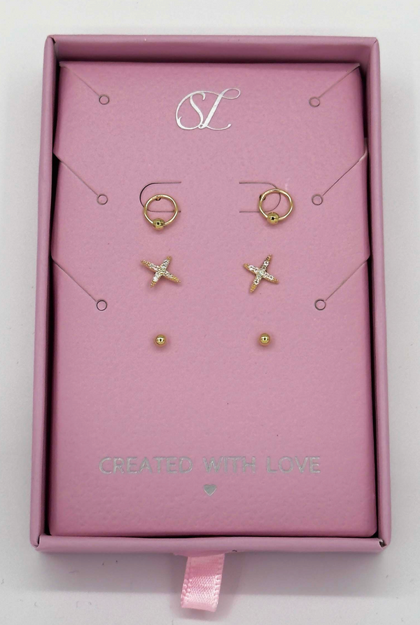 smashed lemon 60051 Set Van Verguld En Oorknopjes Met Verschillende Vormenzirkoon Kristallen | Gold