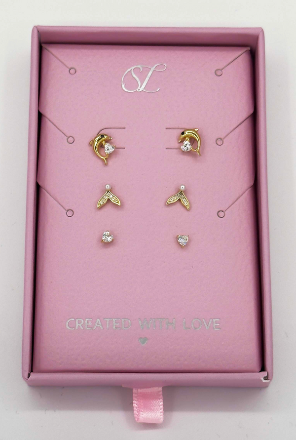 smashed lemon 60052 Set Van Verguld En Oorknopjes Met Verschillende Vormenzirkoon Kristallen | Gold