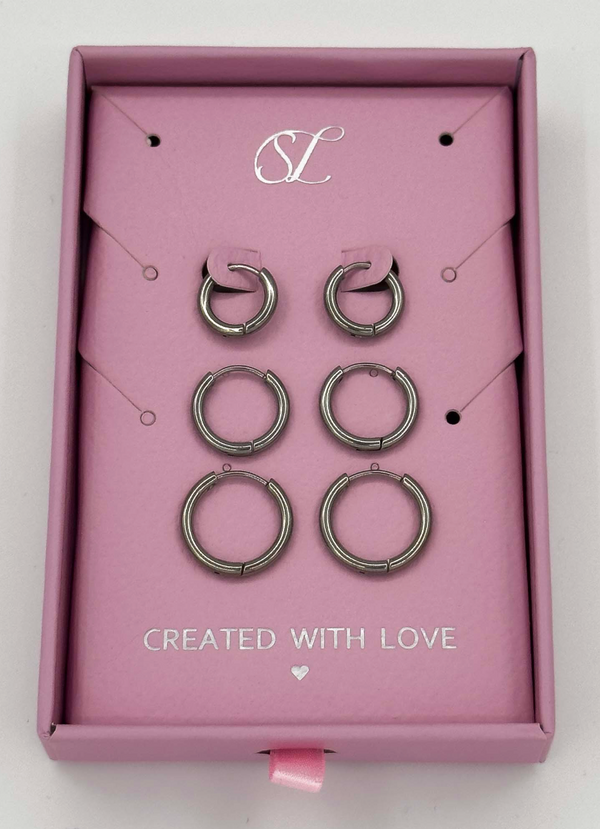 smashed lemon 60055 Roestvrijstalen En Hoepel Oorbellen Set | Gold