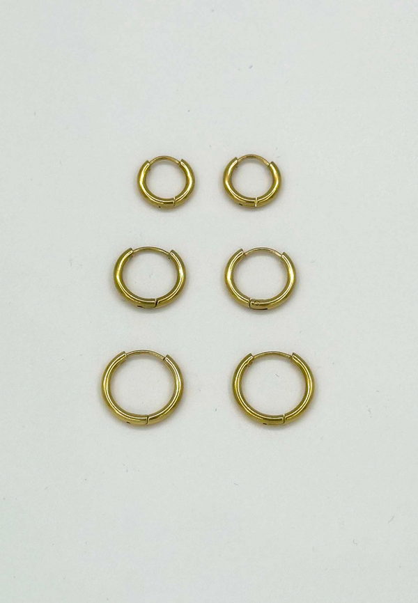 Smashed Lemon 60055 Roestvrijstalen Hoepel Oorbellen Set | Silver