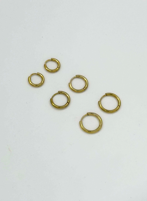 Smashed Lemon 60055 Roestvrijstalen Hoepel Oorbellen Set | Silver