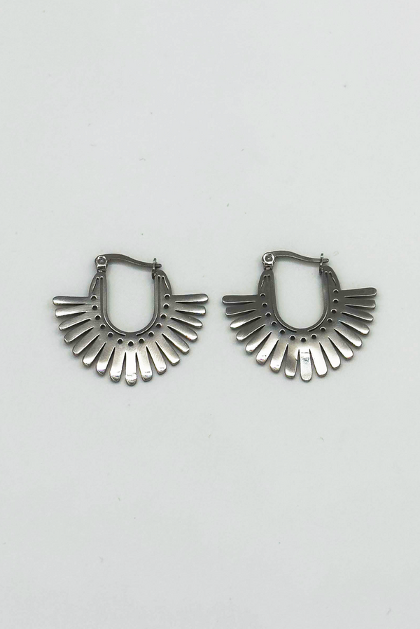 Smashed Lemon 60061 En Boho Roestvrijstalen Oorbellen | Silver