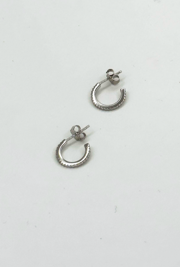 Smashed Lemon 60062 En Glanzende Hoepeloorbellen Met Zirkonia Kristallen | Silver