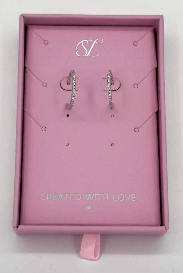 smashed lemon 60063 En Glanzende Hoepeloorbellen Met Zirkonia Kristallen | Silver