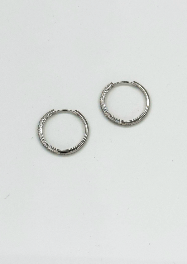 Smashed Lemon 60064 En Glanzende Hoepeloorbellen Met Zirkonia Kristallen | Silver