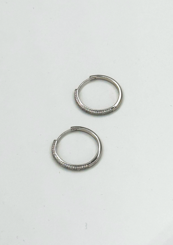 Smashed Lemon 60064 En Glanzende Hoepeloorbellen Met Zirkonia Kristallen | Silver