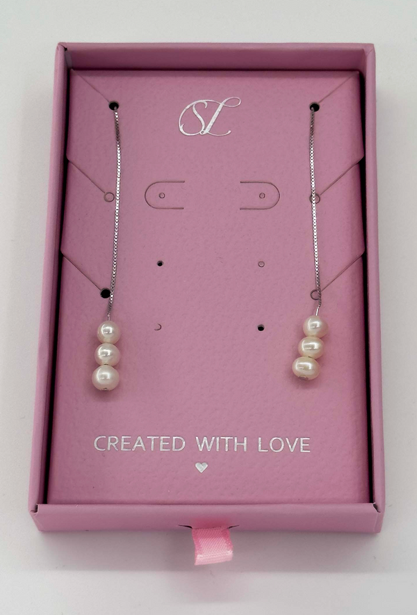 smashed lemon 60065 Fijne En Hanger Oorbellen Met Parel | Silver