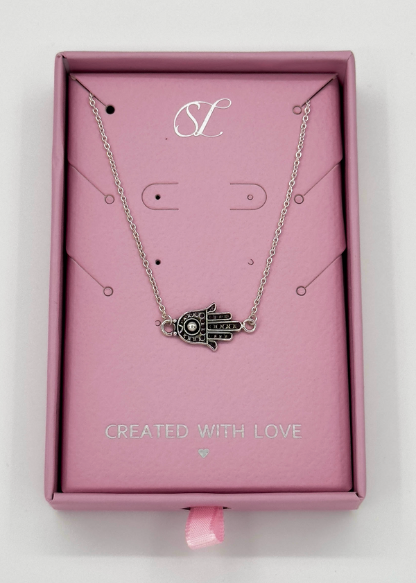 smashed lemon 62004 En Polsband Met Hamsa Hand Kraal | Silver