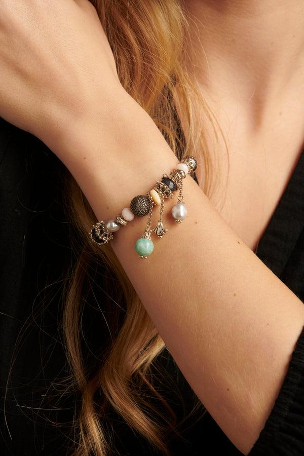 Smashed Lemon 62005 Elastische Armband Met Mix Van Parelskwartsstenen | Muticolour