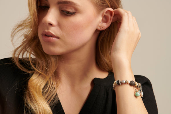 Smashed Lemon 62005 Elastische Armband Met Mix Van Parelskwartsstenen | Muticolour