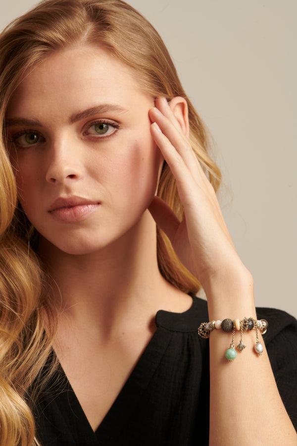 Smashed Lemon 62005 Elastische Armband Met Mix Van Parelskwartsstenen | Muticolour