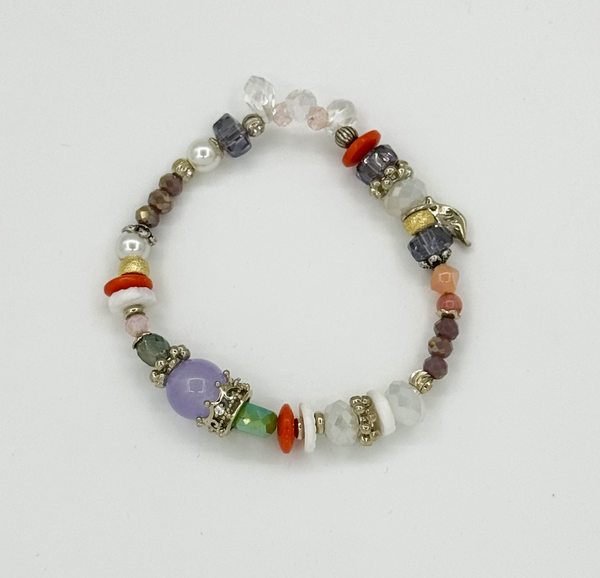 Smashed Lemon 62007 Elastische Armband Met Mix Van Resinkwartsstenen | Muticolour