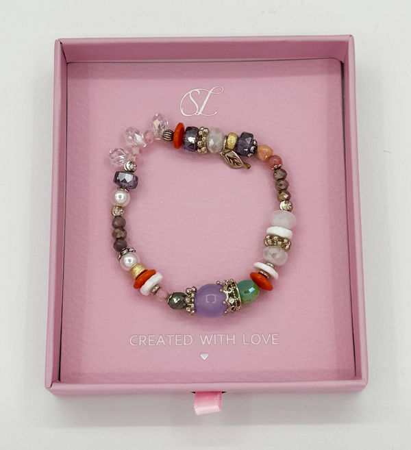 smashed lemon 62007 Elastische Armband Met Mix Van Resinkwartsstenen | Muticolour