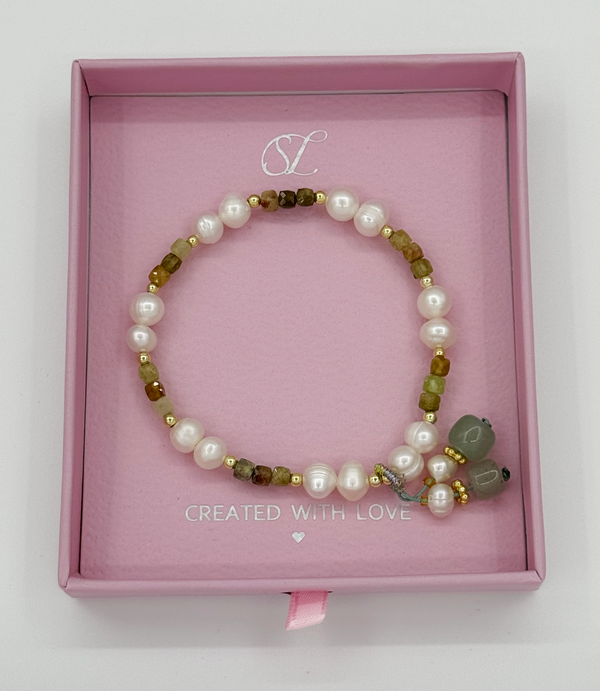 Smashed Lemon 62013 Elastische Armband Met Mix Van Parelskwartsstenen | Muticolour