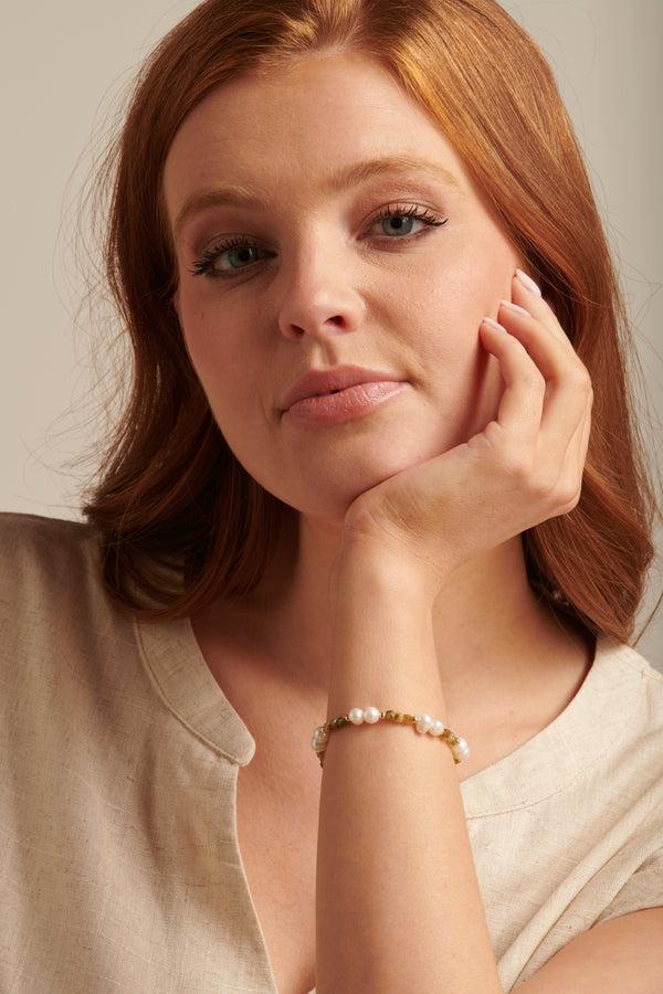 Smashed Lemon 62013 Elastische Armband Met Mix Van Parelskwartsstenen | Muticolour