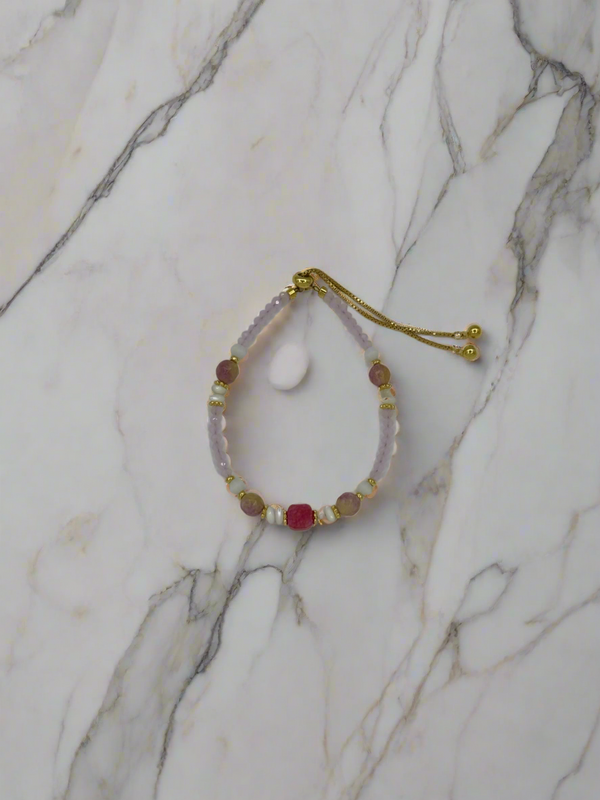 Smashed Lemon 62015 Elastische Armband Met Echte Natuurlijke Kwartsstenen | Muticolour