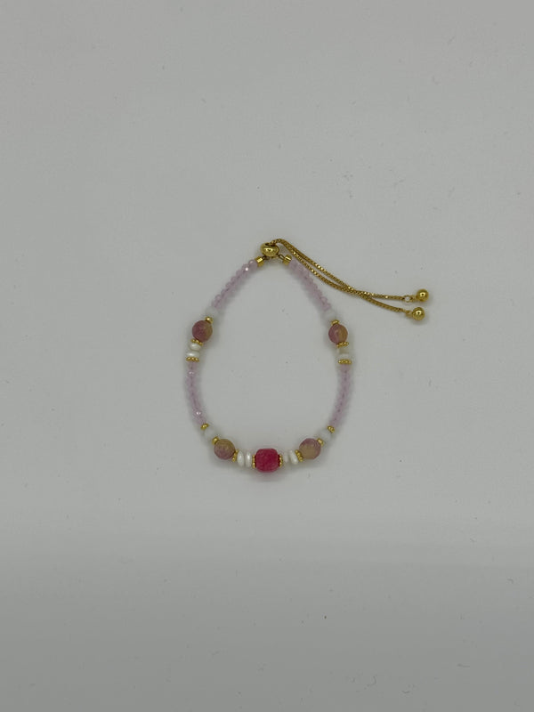 smashed lemon 62015 Elastische Armband Met Echte Natuurlijke Kwartsstenen | Muticolour