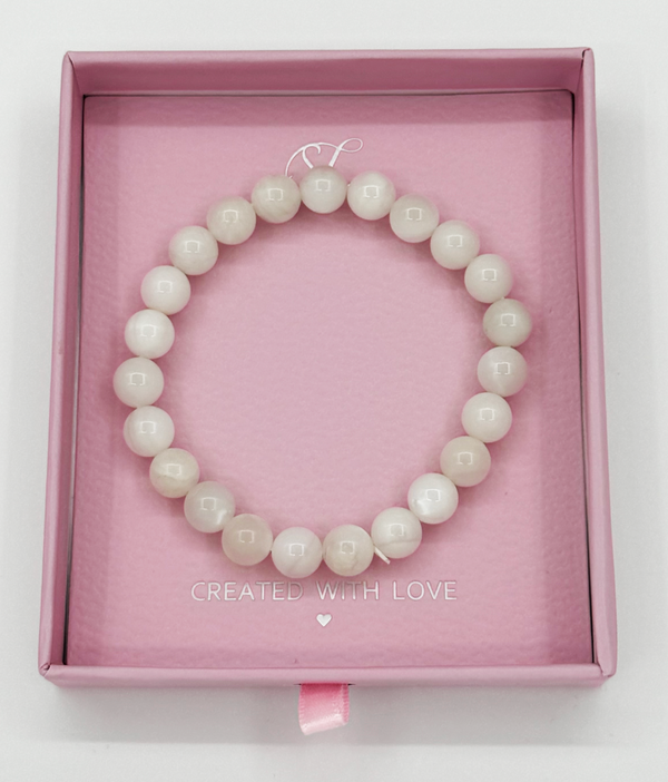 smashed lemon 62024 Te Maansteen Kralenarmband | Creme