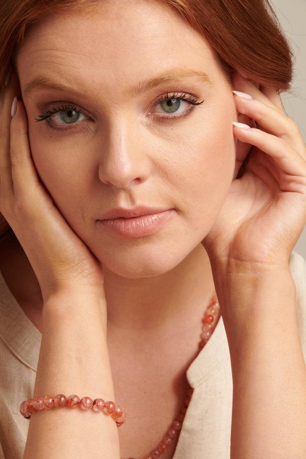 Smashed Lemon 62030 Tangerine Quartz Kralenarmband | Brique