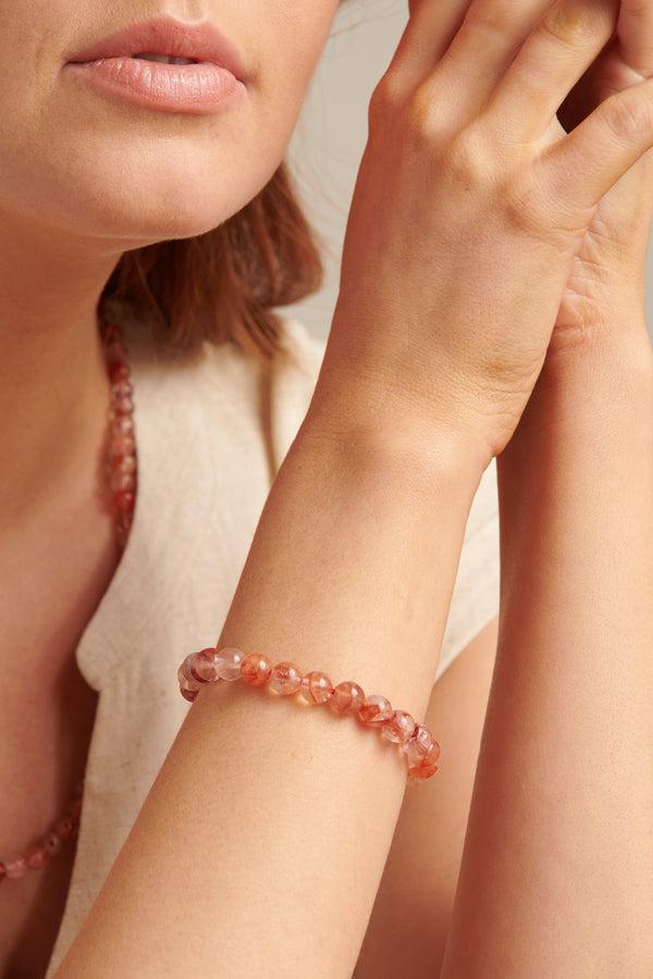 smashed lemon 62030 Tangerine Quartz Kralenarmband | Brique