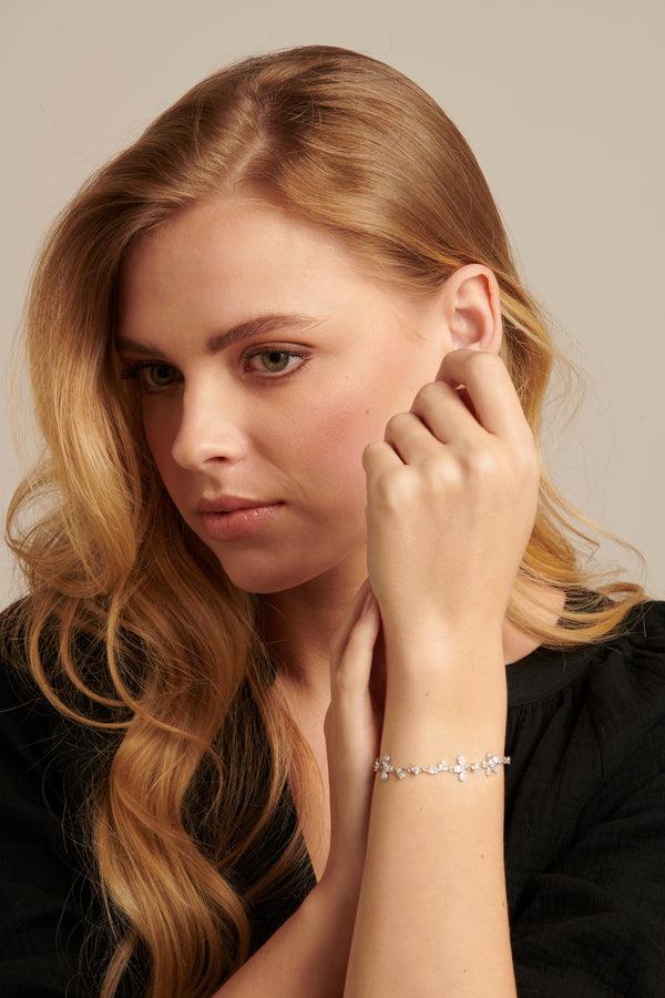 Smashed Lemon 62037 En Armband Met Bloemkralenzirkoon Kristallen | Silver