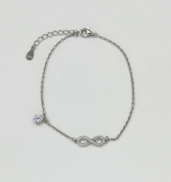 Smashed Lemon 62042 En Armband Met Oneindigheidssymbool Klaver Hangerzirkoon Kristallen | Silver