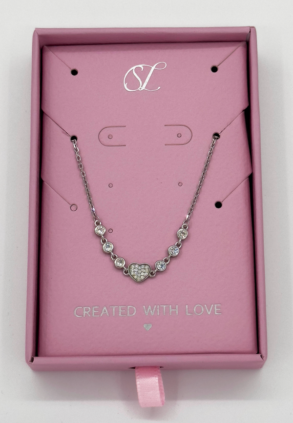 smashed lemon 62044 En Armband Met Hartvormige Kralenzirkoon Kristallen | Silver