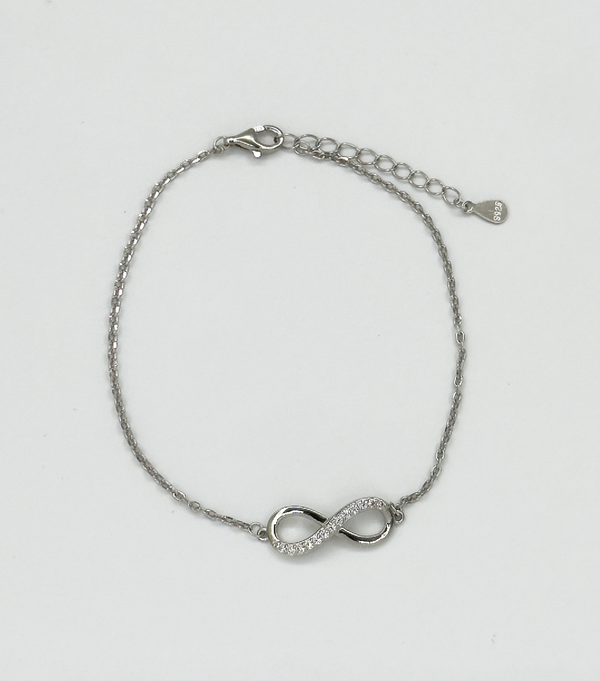 Smashed Lemon 62046 En Armband Met Oneindigheidssymbool Klaver Hangerzirkoon Kristallen | Silver