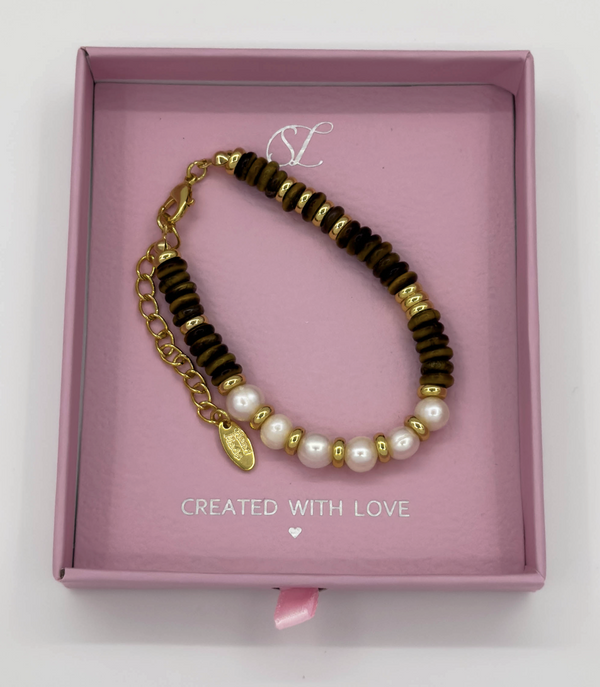 smashed lemon 62054 Gecombineerde Parelskwartsen Kralen Armband | Muticolour