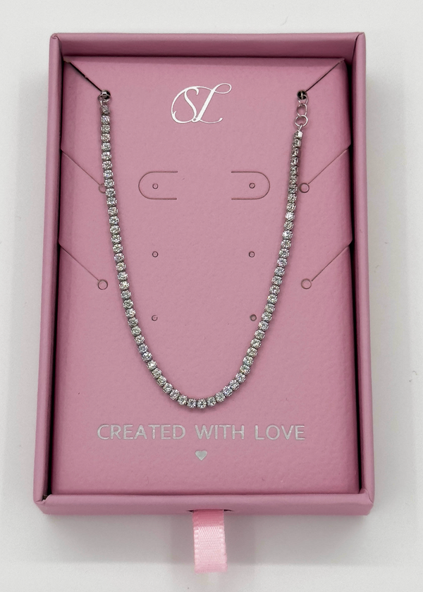 smashed lemon 62056 En Ketting Armband Met Zirkonia Kristallen | Silver