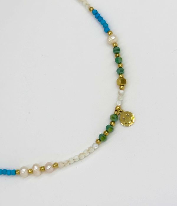 Smashed Lemon 64005 Ketting Met Smiley Hangergecombineerde Kralen | Muticolour