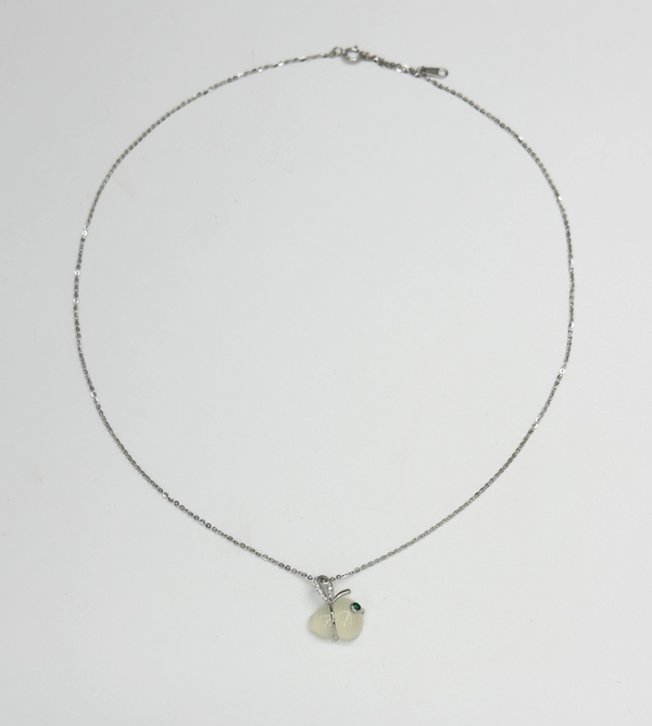 Smashed Lemon 64010 Dunne En Ketting Met Hetian Jade Steen Hanger | Silver