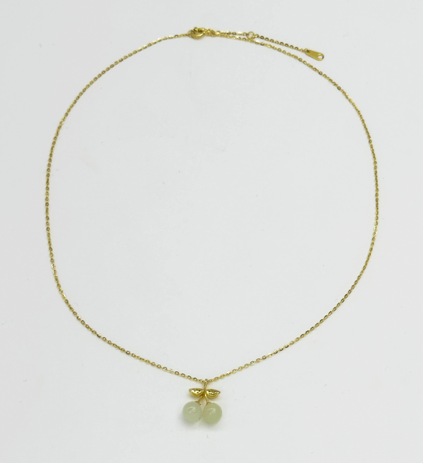 Smashed Lemon 64012 Dunne Vergulde En Ketting Met Kersen Hangerhetian Jade | Gold