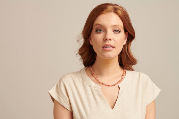 Smashed Lemon 64023 Tangerine Quartz Kralenketting | Brique