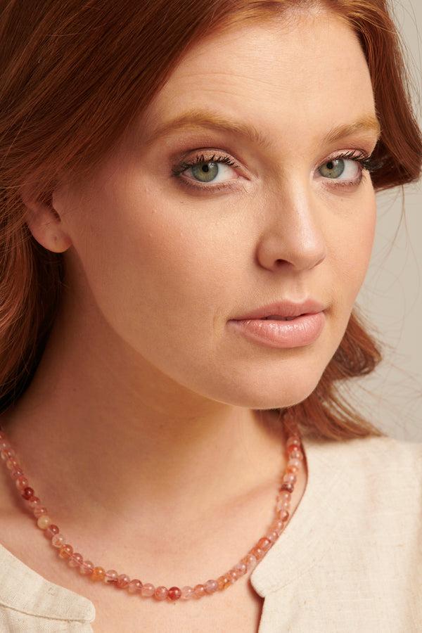 smashed lemon 64023 Tangerine Quartz Kralenketting | Brique