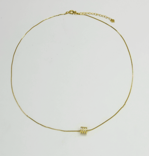 Smashed Lemon 64028 Fijne Vergulde En Ketting Met Zirkoon Ring Hanger | Gold