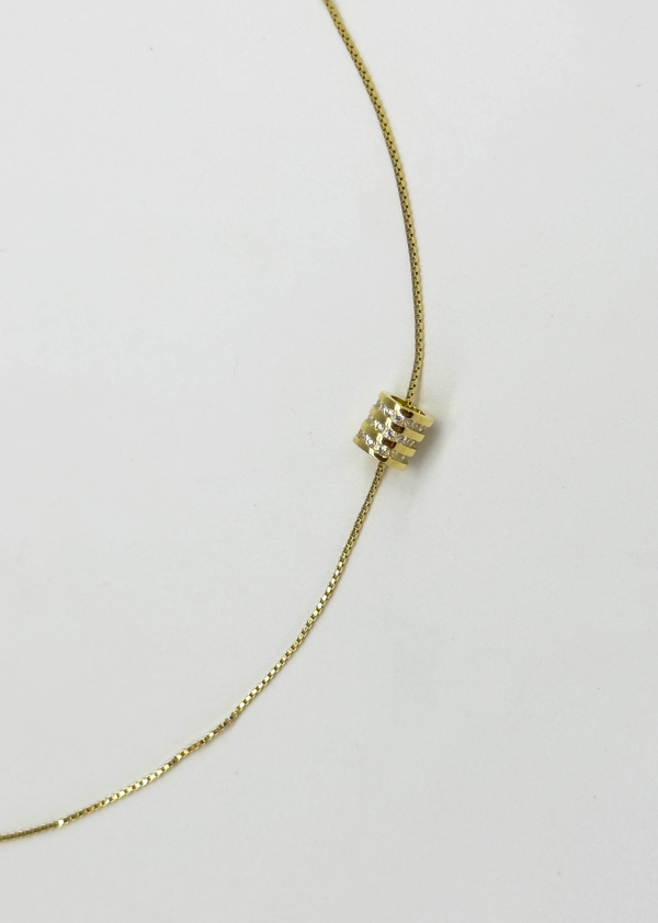 Smashed Lemon 64028 Fijne Vergulde En Ketting Met Zirkoon Ring Hanger | Gold