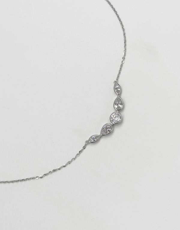 Smashed Lemon 64029 Fijne En Ketting Met Waterdruppel Hanger | Silver