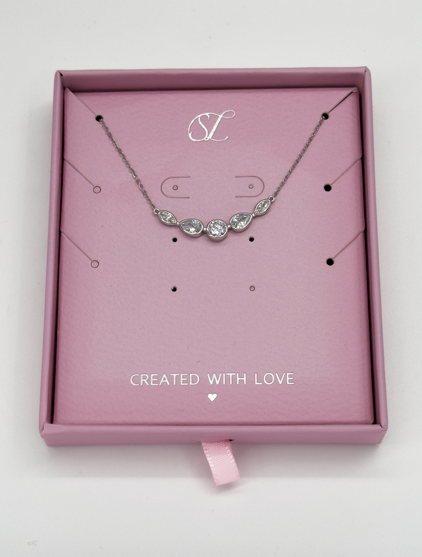 smashed lemon 64029 Fijne En Ketting Met Waterdruppel Hanger | Silver