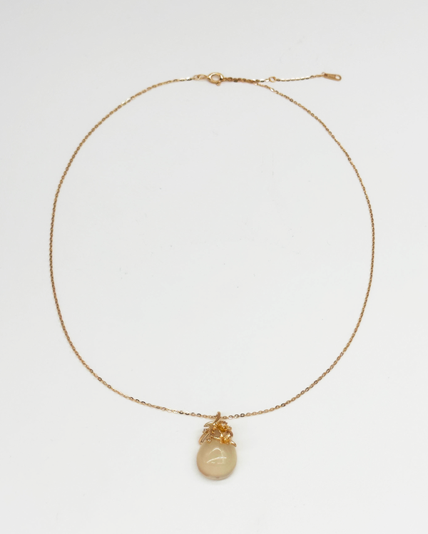 Smashed Lemon 64030 Fijn En Kettingkoper Met Hetian Jade Steen | Copper