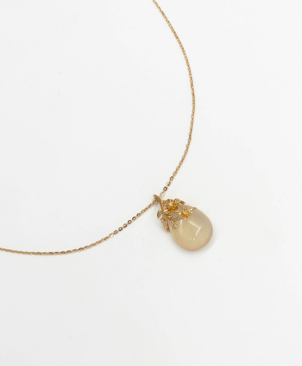 Smashed Lemon 64030 Fijn En Kettingkoper Met Hetian Jade Steen | Copper