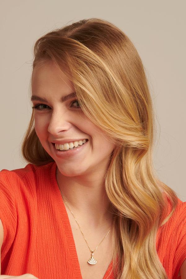 Smashed Lemon 64031 Fijne Vergulde En Ketting Met Waaier Hangerzirkoon | Gold