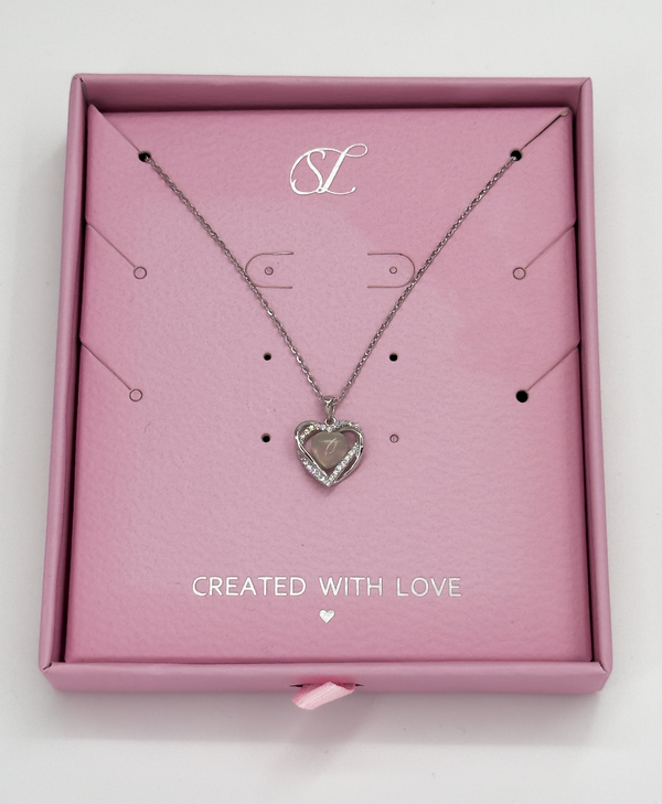 smashed lemon 64033 Fijn En Ketting Met Hetian Jade Steenkristallen Hart Hanger | Silver