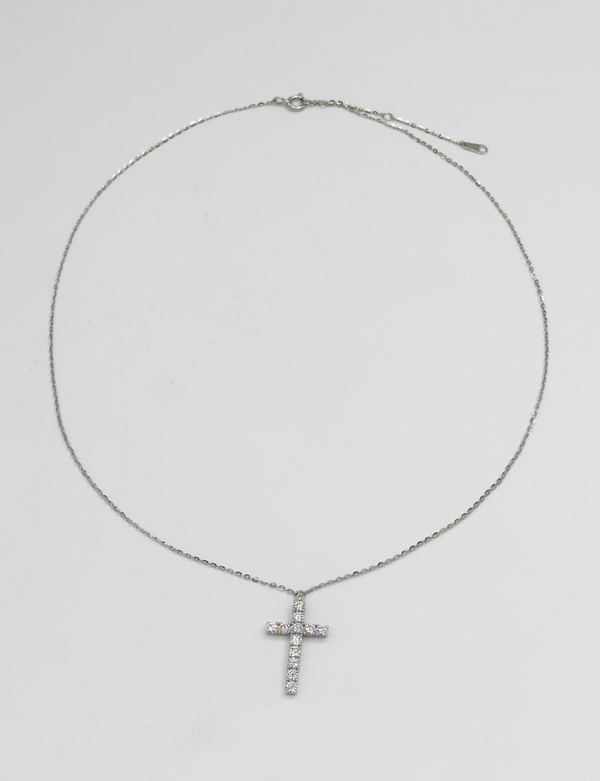 Smashed Lemon 64035 Fijn En Ketting Met Kruisvormige Hangerzirkoonkristallen | Silver