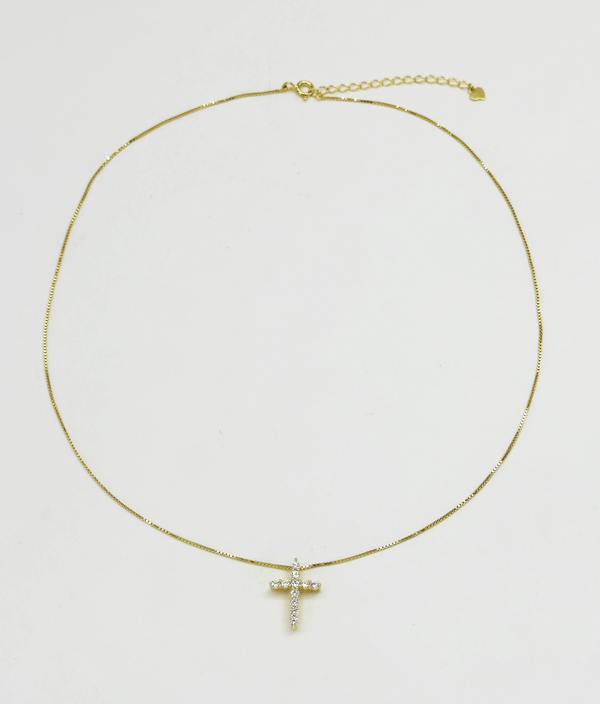 Smashed Lemon 64036 Fijn En Ketting Met Kruisvormige Hangerzirkoonkristallen Verguld Met | Gold