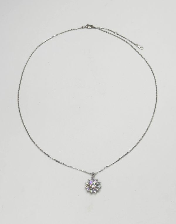 Smashed Lemon 64037 Fijn En Ketting Met Moissanite Hanger | Silver